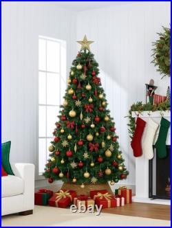 8FT Artificial Christmas Tree, Premium Unlit Holiday Decor withDense Branches