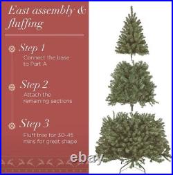 8FT Artificial Christmas Tree, Premium Unlit Holiday Decor withDense Branches