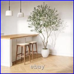 8FT Artificial Olive Tree with Decorative White Pot Tall Indoor Outdoor Faux