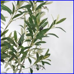 8FT Artificial Olive Tree with Decorative White Pot Tall Indoor Outdoor Faux