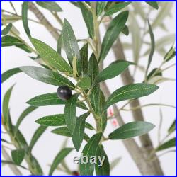 8FT Artificial Olive Tree with Decorative White Pot Tall Indoor Outdoor Faux