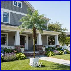 8FT Artificial Palm Tree 1095 Leaves Tall Fake Tree Indoor Outdoor UV Resistant