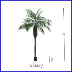 8FT Artificial Palm Tree 1095 Leaves Tall Fake Tree Indoor Outdoor UV Resistant