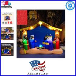 8FT Christmas Inflatable Outdoor Decoration, Nativity Scene Set, Navidad Blow