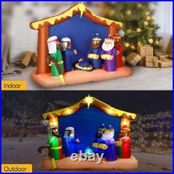 8FT Christmas Inflatable Outdoor Decoration, Nativity Scene Set, Navidad Blow