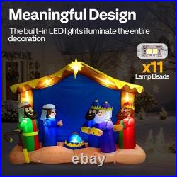 8FT Christmas Inflatable Outdoor Decoration, Nativity Scene Set, Navidad Blow