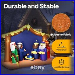 8FT Christmas Inflatable Outdoor Decoration, Nativity Scene Set, Navidad Blow