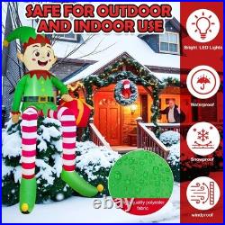8FT Christmas Inflatables Outdoor Decorations, Christmas Inflatable Sitting Elf