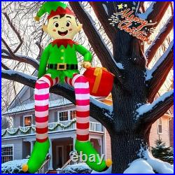 8FT Christmas Inflatables Outdoor Decorations, Christmas Inflatable Sitting Elf