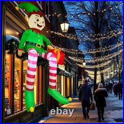 8FT Christmas Inflatables Outdoor Decorations, Christmas Inflatable Sitting Elf