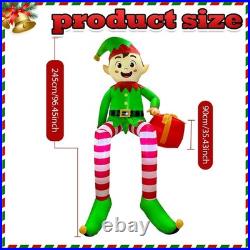 8FT Christmas Inflatables Outdoor Decorations, Christmas Inflatable Sitting Elf