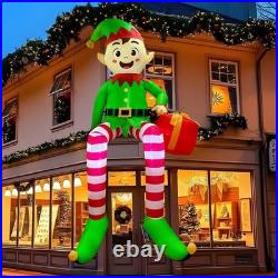 8FT Christmas Inflatables Outdoor Decorations, Christmas Inflatable Sitting Elf