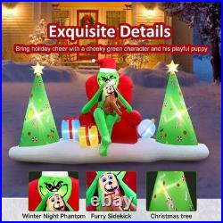 8FT Christmas Inflatables Outdoor Decorations, Inflatable Green Monster Yard