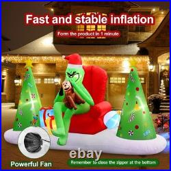 8FT Christmas Inflatables Outdoor Decorations, Inflatable Green Monster Yard