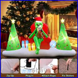 8FT Christmas Inflatables Outdoor Decorations, Inflatable Green Monster Yard