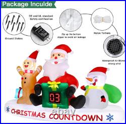 8FT Christmas Inflatables Santa Countdown Clock 2025 NEW LED Outdoor Decoration