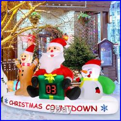 8FT Christmas Inflatables Santa Countdown Clock 2025 NEW LED Outdoor Decoration