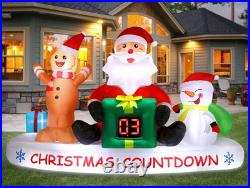 8FT Christmas Inflatables Santa Countdown Clock 2025 NEW LED Outdoor Decoration