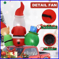 8FT Christmas Inflatables Santa Sitting on Roof 2025 NEW LED Outdoor Decoration