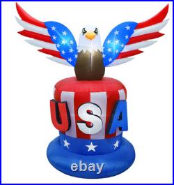 8FT Inflatable Bald Eagle Uncle Sam 4th July LED Patriotic Yard Decor
