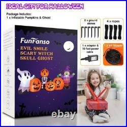 8FT Length Halloween Inflatables Pumpkin Outdoor Decoration, Witch, Ghost, wi