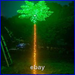 8FT Lighted Artificial Palm Tree with 300 LED Coconuts Outdoor Tropical Patio Deco