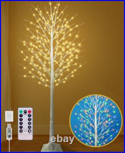 8FT Lighted Birch Tree, Birch Tree with 210 LED Lights, 8 Flash Modes and Tim 8FT Lighted Birch Tree, Birch Tree with 210 LED Lights, 8 Flash Modes and Tim