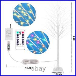 8FT Lighted Birch Tree, Birch Tree with 210 LED Lights, 8 Flash Modes and Tim 8FT Lighted Birch Tree, Birch Tree with 210 LED Lights, 8 Flash Modes and Tim