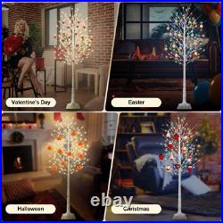 8FT Lighted Birch Tree, Birch Tree with 210 LED Lights, 8 Flash Modes and Tim 8FT Lighted Birch Tree, Birch Tree with 210 LED Lights, 8 Flash Modes and Tim