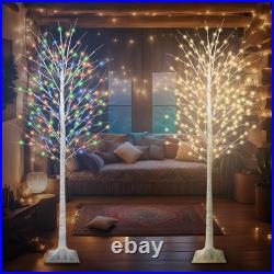 8FT Lighted Birch Tree, Birch Tree with 210 LED Lights, 8 Flash Modes and Tim 8FT Lighted Birch Tree, Birch Tree with 210 LED Lights, 8 Flash Modes and Tim