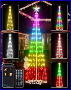 8FT Smart LED lights Christmas Cone Tree with Star Topper Christmas Tree APP DIY