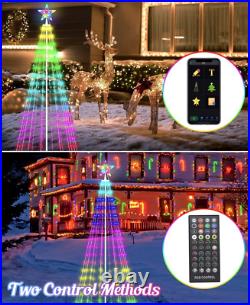 8FT Smart LED lights Christmas Cone Tree with Star Topper Christmas Tree APP DIY