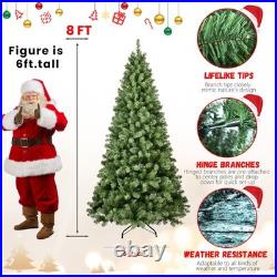 8Foot Green Pre-Lit Christmas Tree Artificial Xmas Tree With 500 Lights with Stand