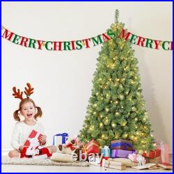 8Foot Green Pre-Lit Christmas Tree Artificial Xmas Tree With 500 Lights with Stand