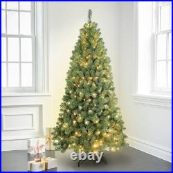 8Foot Green Pre-Lit Christmas Tree Artificial Xmas Tree With 500 Lights with Stand
