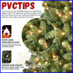 8Foot Green Pre-Lit Christmas Tree Artificial Xmas Tree With 500 Lights with Stand