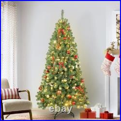 8Foot Green Pre-Lit Christmas Tree Artificial Xmas Tree With 500 Lights with Stand