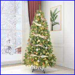 8Foot Green Pre-Lit Christmas Tree Artificial Xmas Tree With 500 Lights with Stand