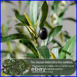 8Ft Realistic Faux Olive Tree in White Pot Perfect for Indoor & Outdoor Decor