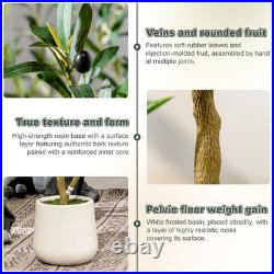 8Ft Realistic Faux Olive Tree in White Pot Perfect for Indoor & Outdoor Decor