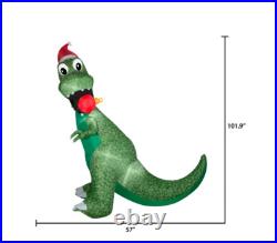 8.5' Inflatable LED Christmas T-Rex Biting Ornament Yard Decoration 8.5' Inflatable LED Christmas T-Rex Biting Ornament Yard Decoration