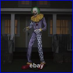 8'6 LED Animated Talking Clown Animated Prop Haunted House Halloween Decor