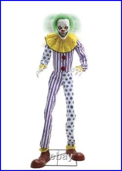 8'6 LED Animated Talking Clown Animated Prop Haunted House Halloween Decor