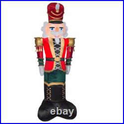 8' Airblown Inflatable LED Christmas Mixed Media LUXE Nutcracker Yard Decoration