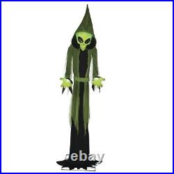 8' Animated Green Alien Ghoul Speaks Different Phrases Glow Eyes Halloween Prop 8' Animated Green Alien Ghoul Speaks Different Phrases Glow Eyes Halloween Prop