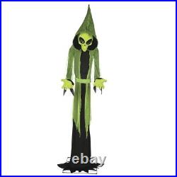 8' Animated Green Alien Ghoul Speaks Different Phrases Glow Eyes Halloween Prop 8' Animated Green Alien Ghoul Speaks Different Phrases Glow Eyes Halloween Prop