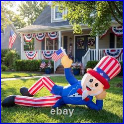 8 FT 4Th of July Inflatables Outdoor Decorations, Large Uncle Sam Patriotic Infl