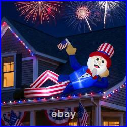 8 FT 4Th of July Inflatables Outdoor Decorations, Large Uncle Sam Patriotic Infl