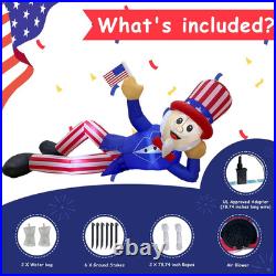 8 FT 4Th of July Inflatables Outdoor Decorations, Large Uncle Sam Patriotic Infl
