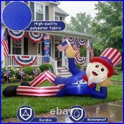 8 FT 4Th of July Inflatables Outdoor Decorations, Large Uncle Sam Patriotic Infl